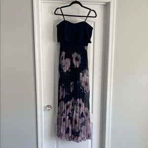 AquaDresses Elegant Navy and Pink Floral Dress